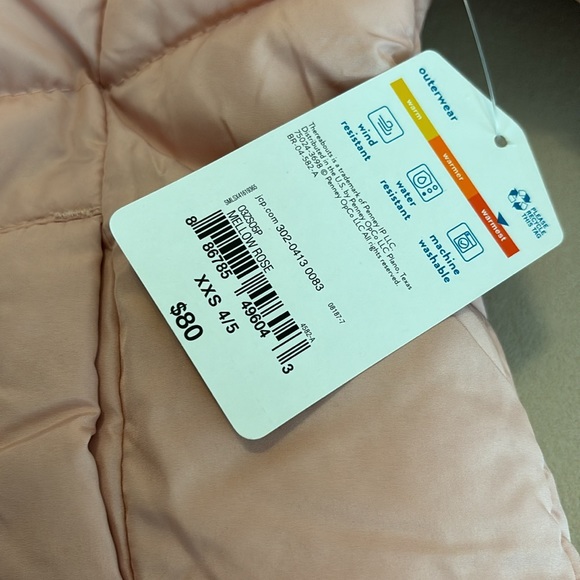 NWT Thereabouts Girls Pink Puffer Coat - Picture 4 of 6